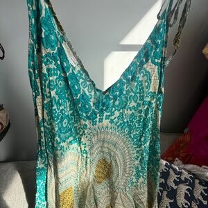 Turquoise Floral Boho Maxi romper